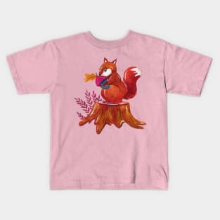 Squirrel Painting Hand Drawn Kids T-Shirt